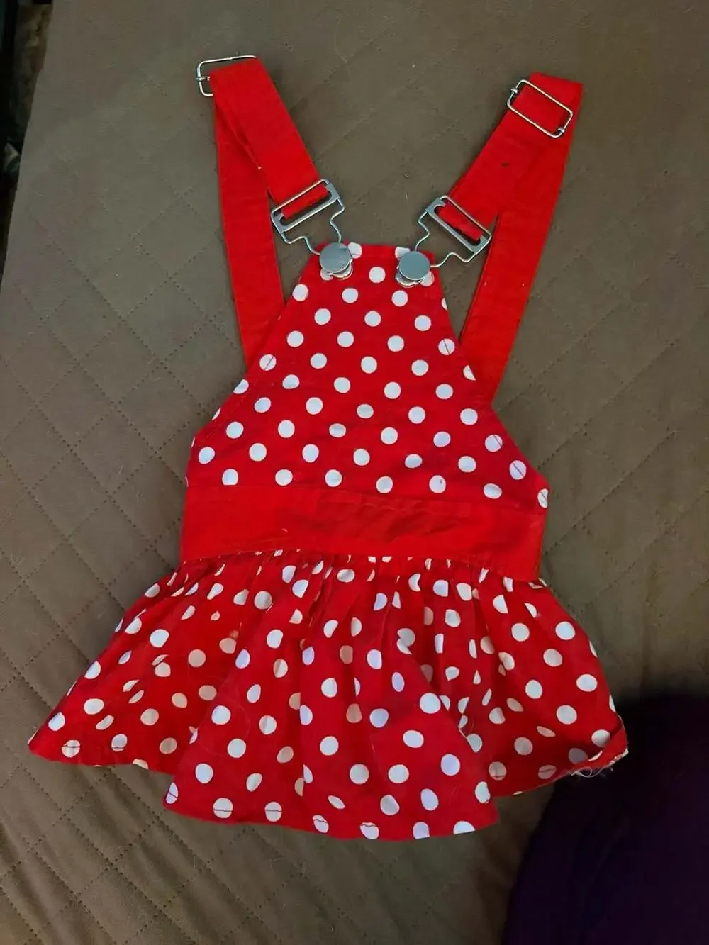 Minnie Mouse Dog Diaper Suspender Dress Size S Red Polka Dot